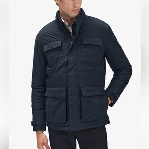 UnTuckit Men’s Navy Blue Field Jacket Pockets Padded Sz Medium